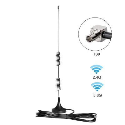 China ABS TS9 Connector Antenna Omni 7DBi 4G LTE CPRS GSM 3G 2.4G WCDMA Directional High Gain Magnetic Bass Antenna with 5m RG174 Cable for sale