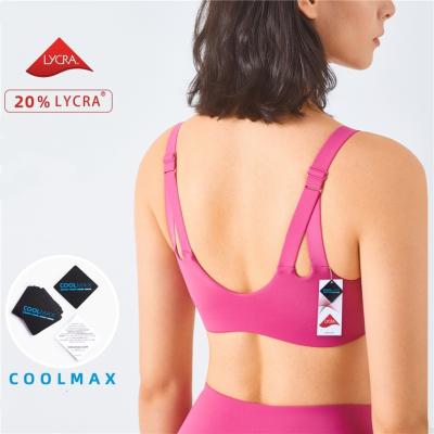 China 2022 New Trend CoolMax Logo Women Athletic Yoga Bras Stertchy Custom Made Sexy Super Breathable Fitness Yoga for sale