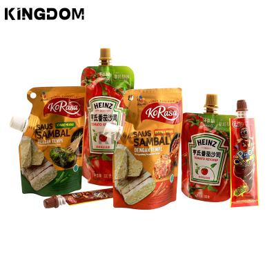 China Moisture Proof Size Custom Doypack Sauce Drink Liquid Packaging Spout Pouch Bag for sale