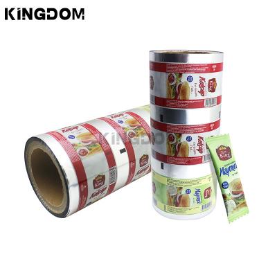 China Moisture Proof Custom LOGO  Printed Plastic Tomato Sauce Ketchup Soy Refill Sachets Packaging Aluminum Foil Film for sale