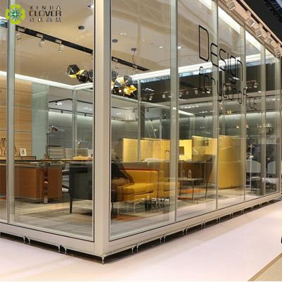 China Modern High Quality Aluminum Frame Tempered Glass Removable Partition Walls For Office for sale