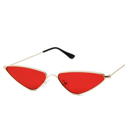 China Latest Fashion Sunglasses Graceful Design Flat Triangle Shape Colored Lens Metal Sunglasses for sale