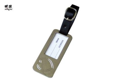 China Stainless Steel And Leather Luggage Name Tags Personalized Travel Using for sale