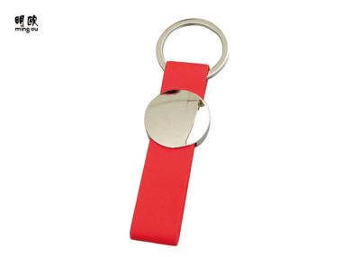 China Zinc Alloy Material Promotional Personalised Leather Keyring 86 * 30 * 8mm Size for sale