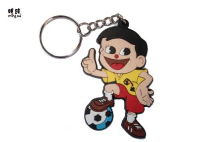 China Playing Football Industrial PVC Key Ring 3D Effective Shiny Nickel Coating for sale