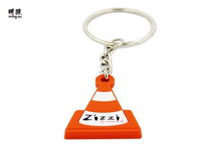 China Customized Style Retro PVC Key Ring Lightweight Orange Color 18g for sale