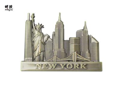 China Antique Bronze Color US Country Refrigerator Magnets , New York City Tourist Fridge Magnets for sale