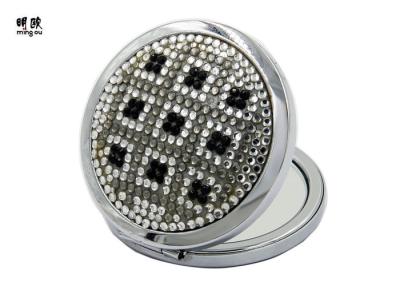 China Magnifying Feature Bling Silver Plated Compact Mirror Wedding Favours for sale