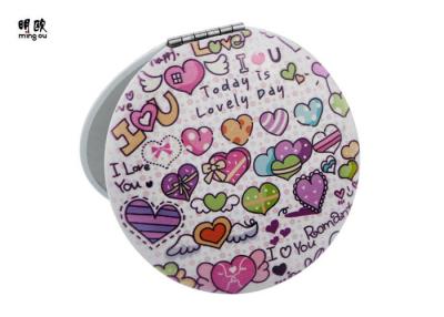 China Double Sided Lovely Small Compact Mirror For Men Printing Carton Design for sale