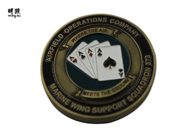 China Bronze Plating Poker Chip Challenge Coins Customised Design Light Weight for sale