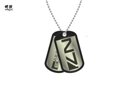 China Personalized Metal Dog Tag Stainless Steel Printed Logo Black Color for sale