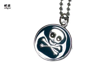 China Skull Style Round Metal Dog Tag For Dog Promotional Gift Soft Enamel Fill for sale