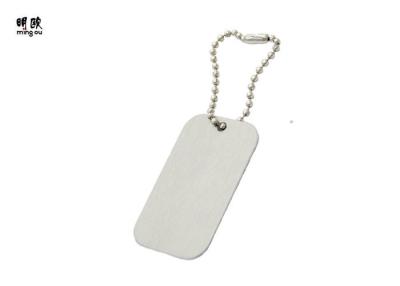 China Identity Function Blank Metal Dog Tag With Chain Square Shape for sale