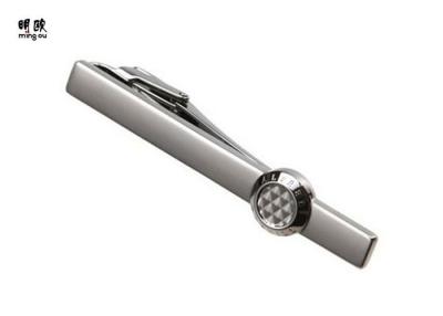 China Shiny Silver Skinny Mens Tie Bar Clip For Business Man Metal Material for sale