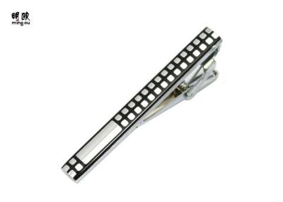 China Antique Soft Enamel Tie Clip Mens Tie Bar Shiny Silver Electroplate for sale