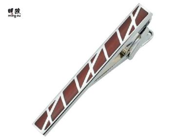 China Slim Brown Matte Mens Tie Bars Gift For Business Promotion 15g for sale