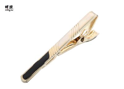 China Brass Material Mens Tie Bar Custom Black Soft Enamel For Printed Logo for sale