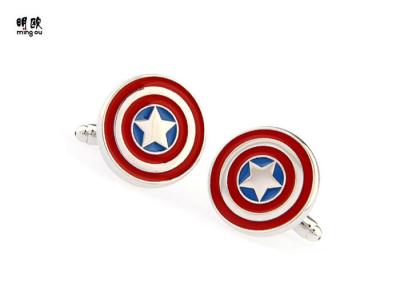 China US Star Design Trendy Custom Mens Cufflinks For Men Soft Enamel Fill for sale