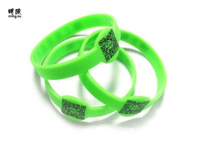 China Two - Dimension Code Green Custom Rubber Band Bracelet For Enter Ticker for sale