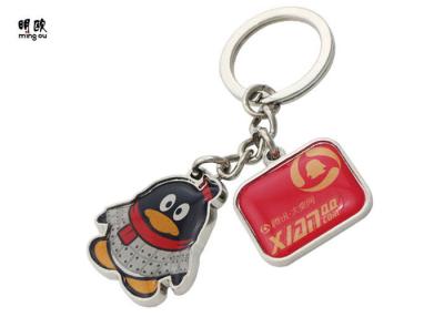 China Animal Design Epoxy Keyring With Penguin Shaped Sticker For Little Girl for sale