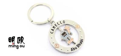 China Spinner Camel Metal Key Ring , Zinc Alloy Material With Round Shape for sale