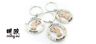 China Dubai Design Custom Metal Key Ring , Round Shape With Spinner Middle for sale