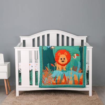 China Anti-Static Newborn Baby Crib Bedding Set Baby Crib Sheet Comforter Set Boy Girls 3pcs for sale