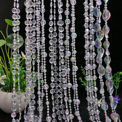 China Acrylic Decoration Window Living Room Door Event Drapes String Party Wedding Decoration Pearl Crystal Curtain for sale