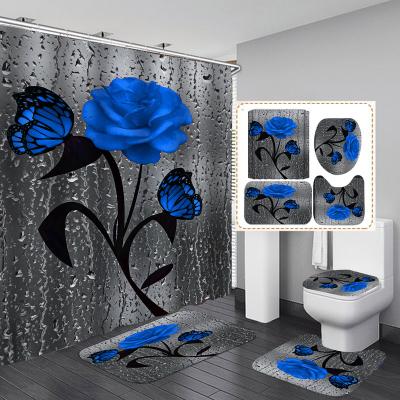 China Modern Custom Waterproof Designers Shower Curtains Bathroom Cover Ready Made Shower Curtains And Shower Curtain Set for sale