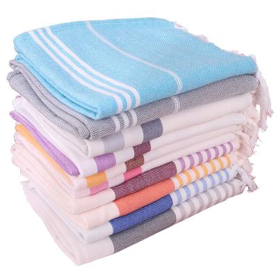 China 100% Turkish Cotton Beach Bath Tassel Stripe Towels Quick Dry Safe For Towel Kids for sale