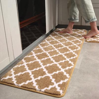 China Non Slip Runner Bath Mat Absorbent Soft Microfiber Kitchen Cover Set Washable Floor Mat Kitchen Carpet for sale