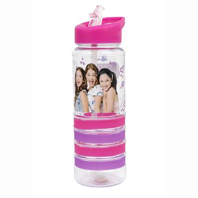 China Financial Institutions Factory Price Children's Color Cartoon Water Bottle With Straw And Handle for sale