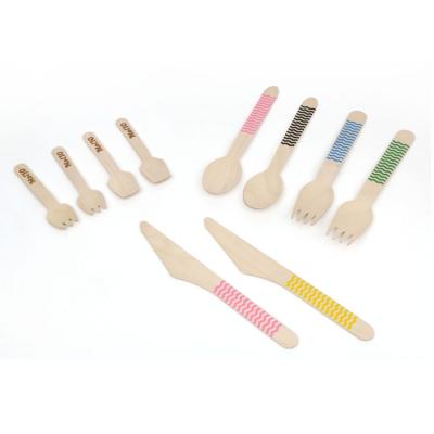 China Restaurant Disposable Wholesale Popular Household Gift Wooden Tableware Set Disposable Wooden Spoon for sale