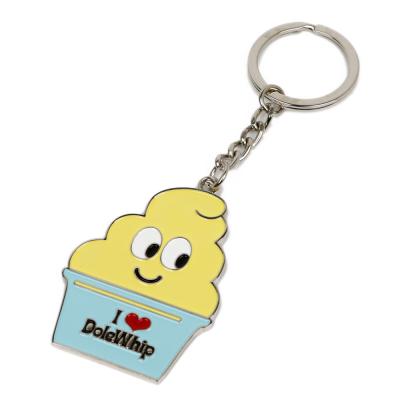 China Custom Metal Keychain Various Metal Keychain Promotional Gifts Patterns Cartoon Ice Cream Metal Keychain for sale