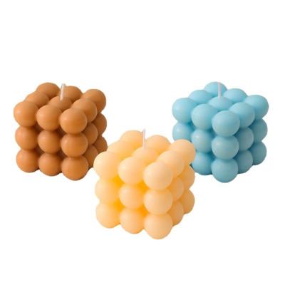 China Birthdays Wholesale Creative Rubik's Cube Design Soy Wax Candle Room Decorative Scented Bubble Candles For Sale for sale