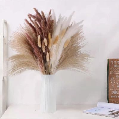 China Promotional Natural Dry Flower Bouquet Pampas Grass Natural Dry Gift Packing Tail Dry Grass Rabbit Flower Mixed Bouquet On Sale for sale