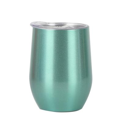 China Minimalist Make 12oz Small Quantity 304 Stainless Steel Wine Metal Mug Wholesale Business Gifts Wine Tumblers With Sealed Lid for sale