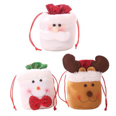 China Specifications MOQ 50pcs Christmas Lovely Christmas Apple Rope Sack Red Candy Pockets Decorative Ornaments for sale