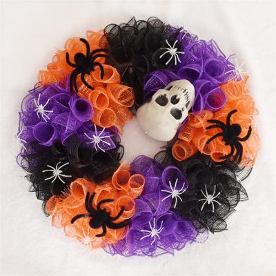 China Wholesale Price Universal Fabric Wheel Outside Christmas Decoration Mesh Ribbons Garland for sale