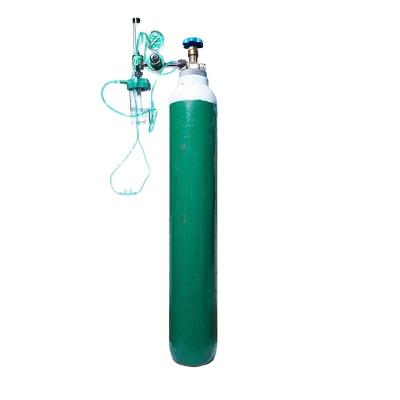 China Hospital Ambulance 10L 13.4L 40L 50L 2m3 6m3 10cbm Medical Seamless Steel Oxygen O2 Cylinder With Inhaler Set For Hospital Medical Ambulance for sale