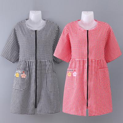 China Manufacturer Supply Zipper Cotton Aprons Kitchen Chef Over Clothes Cotton Cleaning Apron With Zipper for sale