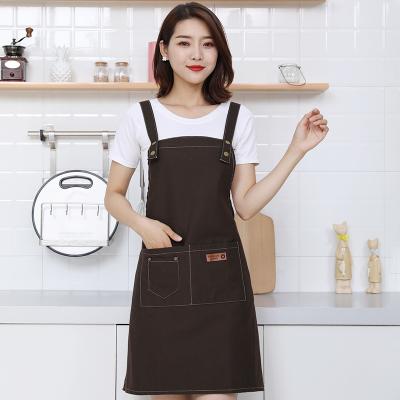 China Wholesale Cheap Canvas Apron Cleaning Apron Heavy Duty Denim Surveyor Work Apron With Tool Pockets for sale