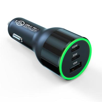 China Fast Charging Type C USB Car Cyberpunk Gan Charger Palladium 120W Car Charger Adapter Dual Port Mobile Chargers 100W for sale