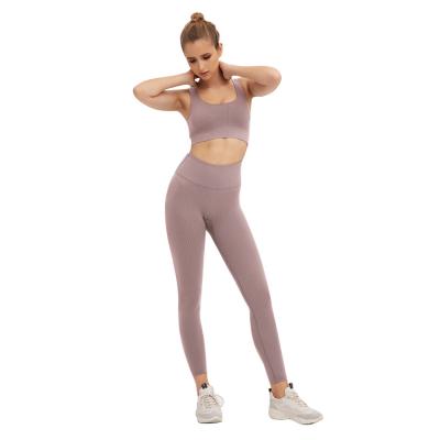 China New Fashion Anti-Smell Ladies 2 Piece Butt Lifter Gym Fitting Clothes Yoga Clothing Set for sale