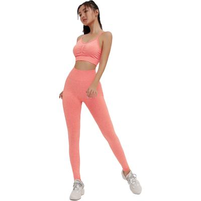 China New Anti-Smell Sportswear High Waist Yoga Pants Straps Bra Ladies Sportswear Sexy Yoga Suit for sale