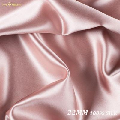 China 114cm organic 22 momme 100% 22mm natural mulberrry silk charmeuse porcelain manufacturers wedding crepe satin luxury silk fabric for sale