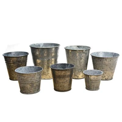 China Recycled Materials Manufacturer Wholesale Metal Tin Popcorn Bucket Mini Multi Size Flower Pot Mold for sale