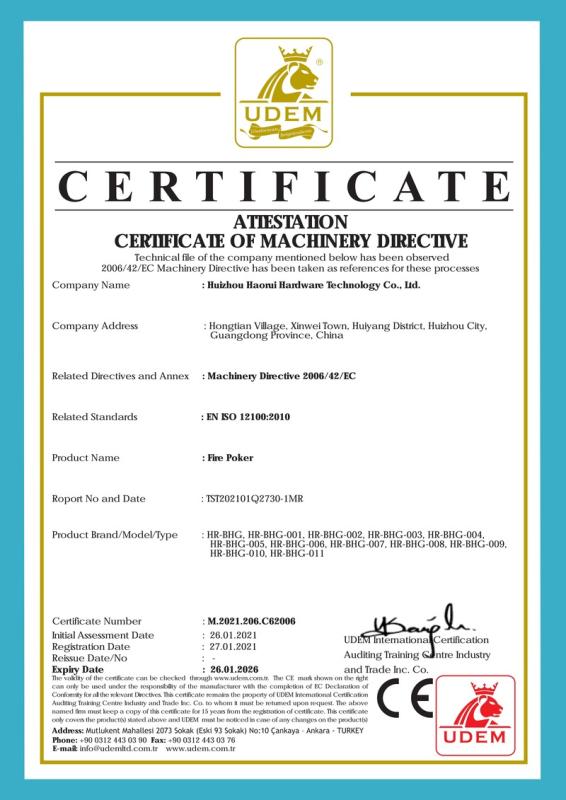 CE - Huizhou Haorui Hardware Technology Co., Ltd.