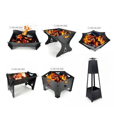 China Customized Outdoor Steel Collapsible Fire Stocked Pit Collapsible Camping Bonfire Basin Fire Pit Patio HR-HK-003 for sale