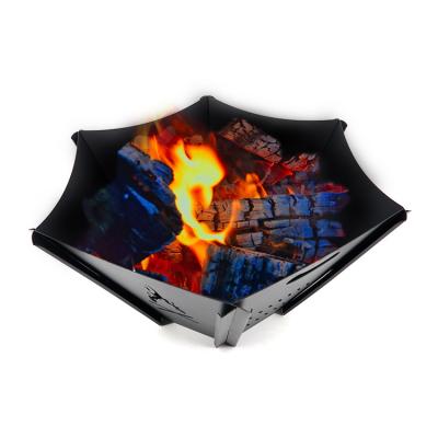 China Stored Fire Pit Outdoor For Winter Heating Carry Steel Wood Burning Fire Easy Pit Camping Heater HR-HK-007 for sale